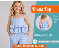 Top Sewing Pattern for Kids, Top Pattern, Kids Pattern, Girl Pattern, Beginner Pattern, Sewing Pattern Toddlers, PDF Pattern, Easy Pattern