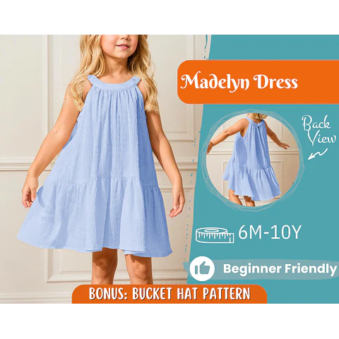 Dress Sewing Pattern for Kids, Dress Pattern, Kids Pattern, Girl Dress Pattern, Beginner Pattern, Sewing Pattern Toddlers, PDF Pattern