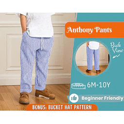 Pants Sewing Pattern for Kids, Elastic Waistband Pants Pattern, Kids Pattern, Baby Sewing Pattern, Beginner Pattern, Sewing Pattern Toddlers