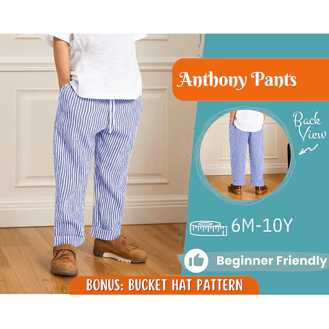 Pants Sewing Pattern for Kids, Elastic Waistband Pants Pattern, Kids Pattern, Baby Sewing Pattern, Beginner Pattern, Sewing Pattern Toddlers