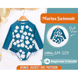 Swimsuit Sewing Pattern for Kids, Swimsuit Pattern, Kids Pattern, Bodysuit Pattern, Beginner Pattern, Sewing Pattern Toddlers, PDF Pattern