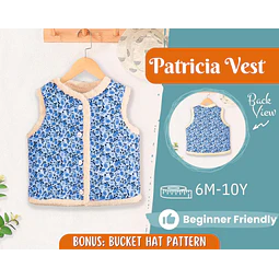 Vest Sewing Pattern for Kids, Teddy Vest Pattern, Kids Pattern, PDF Pattern, Beginner Pattern, Sewing Pattern Toddlers, Kids Vest Pattern