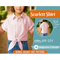 Shirt Sewing Pattern for Kids, Girl;s Shirt Pattern, Kids Pattern, PDF Pattern, Beginner Pattern, Sewing Pattern Toddlers, Kids Top Pattern
