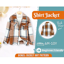 Jacket Sewing Pattern for Kids, Shirt Jacket Pattern, Kids Pattern, PDF Pattern, Beginner Pattern, Sewing Pattern Toddlers, Shirt Pattern