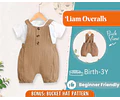 Overalls Sewing Pattern for Kids, Overalls Pattern, Kids Pattern, Jumpsuit Pattern, Beginner Pattern, Sewing Pattern Toddlers, Baby Pattern