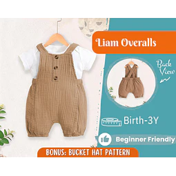 Overalls Sewing Pattern for Kids, Overalls Pattern, Kids Pattern, Jumpsuit Pattern, Beginner Pattern, Sewing Pattern Toddlers, Baby Pattern