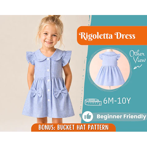 Dress Sewing Pattern for Kids, Dress Pattern, Kids Pattern, Girl Dress Pattern, Beginner Pattern, Sewing Pattern Toddlers, PDF Pattern