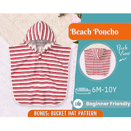 Poncho Sewing Pattern for Kids, Children's Poncho Pattern, Kids Pattern, Easy PDF Pattern, Beginner Sewing Pattern, Sewing Pattern Toddlers