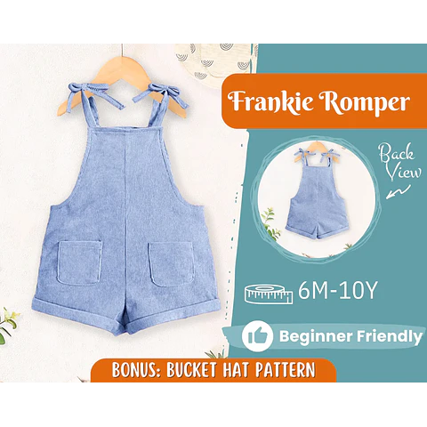 Romper Sewing Pattern for Kids, Romper Pattern, Kids Pattern, Overalls Pattern, Beginner Pattern, Sewing Pattern Toddlers, Baby Pattern