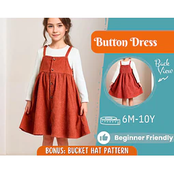 Dress Sewing Pattern for Kids, Girl Dress Pattern, Kids Pattern, PDF Pattern, Beginner Pattern, Sewing Pattern Toddlers, Baby Sewing Pattern