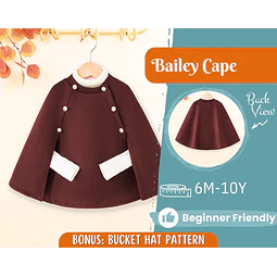 Cape Sewing Pattern for Kids, Capelet Pattern, Kids Pattern, Easy PDF Pattern, Beginner Pattern, Sewing Pattern Toddlers, Baby Pattern
