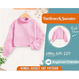 Sweater Sewing Pattern for Kids, Sweater Pattern, Turtleneck Sweater, PDF Pattern, Beginner Pattern, Sewing Pattern Toddlers, Kids Pattern