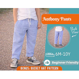 Pants Sewing Pattern for Kids, Elastic Waistband Pants Pattern, Kids Pattern, Baby Sewing Pattern, Beginner Pattern, Sewing Pattern Toddlers