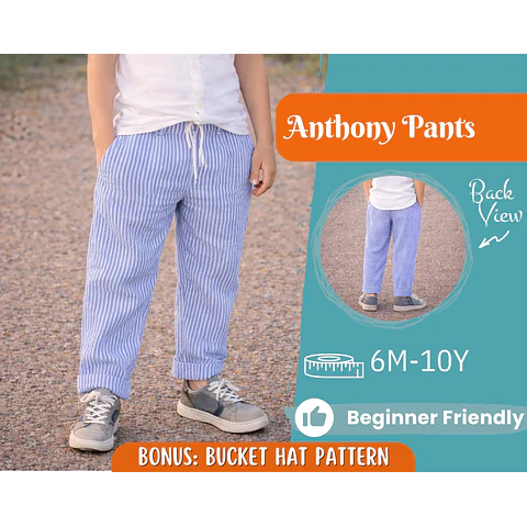 Pants Sewing Pattern for Kids, Elastic Waistband Pants Pattern, Kids Pattern, Baby Sewing Pattern, Beginner Pattern, Sewing Pattern Toddlers