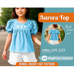 Top Sewing Pattern for Kids, Top Pattern, Kids Pattern, PDF Pattern, Beginner Pattern, Sewing Pattern Toddlers, Puff Sleeve Blouse Pattern
