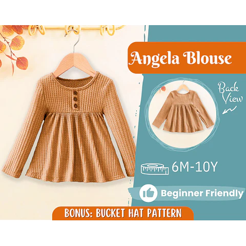 Girl Blouse Pattern, Sewing Pattern for Kids, Kids Pattern, Toddler Blouse Pattern, Beginner Pattern, Sewing Pattern Toddlers, Baby Pattern