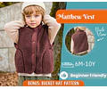 Vest Sewing Pattern for Kids, Teddy Vest Pattern, Kids Pattern, PDF Pattern, Beginner Pattern, Sewing Pattern Toddlers, Kids Vest Pattern
