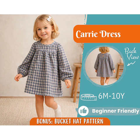 Dress Sewing Pattern for Kids, Dress Pattern, Kids Pattern, Easy PDF Pattern, Beginner Pattern, Sewing Pattern Toddlers, Baby Sewing Pattern