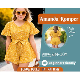 Romper Sewing Pattern for Kids, Romper Pattern, Kids Pattern, Girl Dress Pattern, Beginner Pattern, Sewing Pattern Toddlers, Baby Pattern