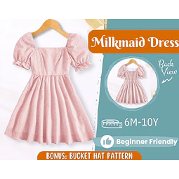 Dress Sewing Pattern for Kids, Dress Pattern, Kids Pattern, Milkmaid Dress Pattern, Beginner Pattern, Sewing Pattern Toddlers, PDF Pattern