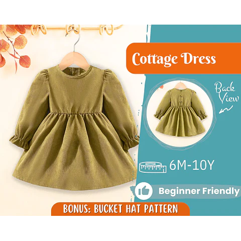 Dress Sewing Pattern for Kids, Dress Pattern, Kids Pattern, Easy PDF Pattern, Beginner Pattern, Sewing Pattern Toddlers, Baby Sewing Pattern