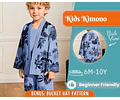 Kimono Sewing Pattern for Kids, Robe Pattern, Kids Pattern, PDF Pattern, Beginner Pattern, Sewing Pattern Toddlers, Kimono Robe for Kids