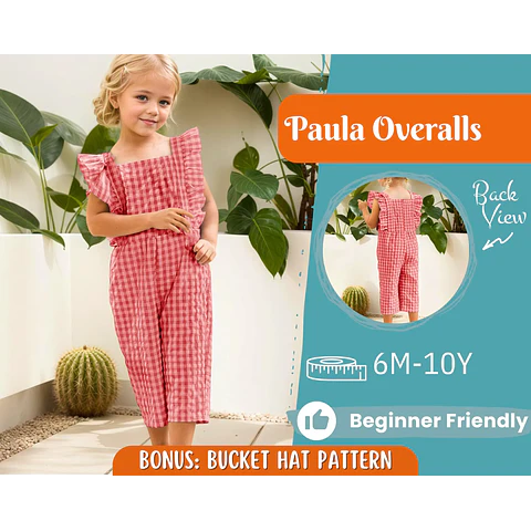 Overalls Sewing Pattern for Kids, Overalls Pattern, Kids Pattern, Jumpsuit Pattern, Beginner Pattern, Sewing Pattern Toddlers, PDF Pattern