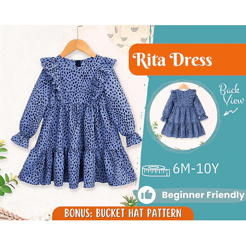Dress Sewing Pattern for Kids, Dress Pattern, Kids Pattern, Easy PDF Pattern, Beginner Pattern, Sewing Pattern Toddlers, Baby Sewing Pattern