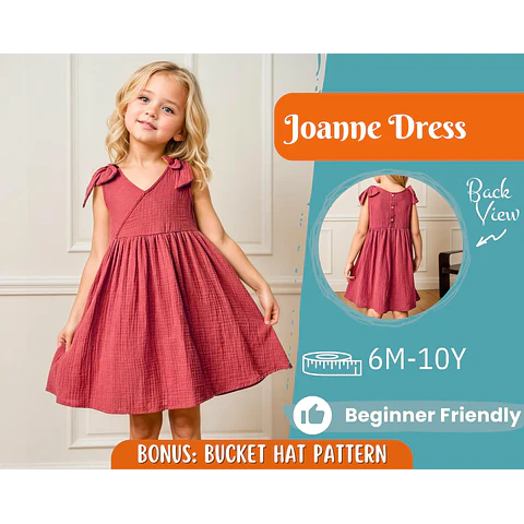 Dress Sewing Pattern for Kids, Dress Pattern, Kids Pattern, Summer Dress Pattern, Beginner Pattern, Sewing Pattern Toddlers, Baby Pattern