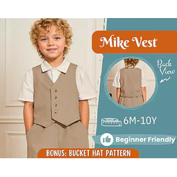 Vest Sewing Pattern for Kids, Kids Vest, Kids Pattern, PDF Pattern, Beginner Pattern, Sewing Pattern Toddlers, Kids Elegant Vest Pattern