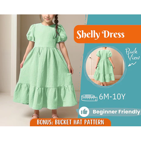 Dress Sewing Pattern for Kids, Dress Pattern, Kids Pattern, Summer Dress Pattern, Beginner Pattern, Sewing Pattern Toddlers, PDF Pattern