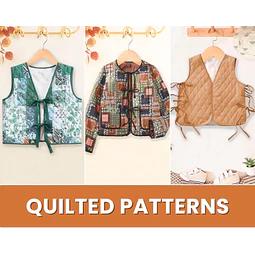 Quilted Bundle, Quilted Pattern, Sewing Patterns for Kids, PDF Pattern, Vest Pattern, Kids Sewing Patterns, Kids Patterns, Jacket Pattern