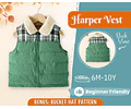 Puffer Vest Sewing Pattern for Kids, Puffer Vest, Kids Pattern, PDF Pattern, Beginner Pattern, Sewing Pattern Toddlers, Kids Jacket Pattern