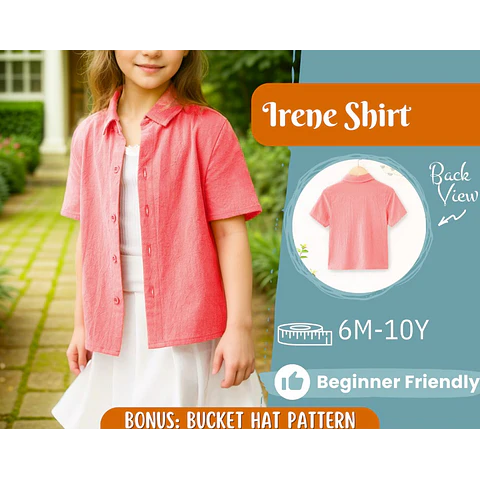 Shirt Sewing Pattern for Kids, Shirt Pattern, Kids Pattern, PDF Pattern, Beginner Pattern, Sewing Pattern Toddlers, Kids Shirt Pattern