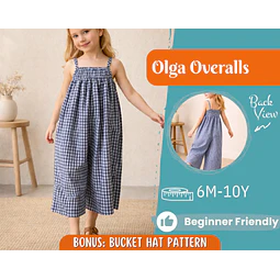 Overalls Sewing Pattern for Kids, Overalls Pattern, Kids Pattern, Jumpsuit Pattern, Beginner Pattern, Sewing Pattern Toddlers, Baby Pattern