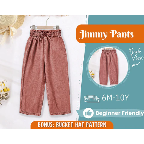 Pants Sewing Pattern for Kids, Elastic Waistband Pants Pattern, Kids Pattern, Baby Sewing Pattern, Beginner Pattern, Sewing Pattern Toddlers