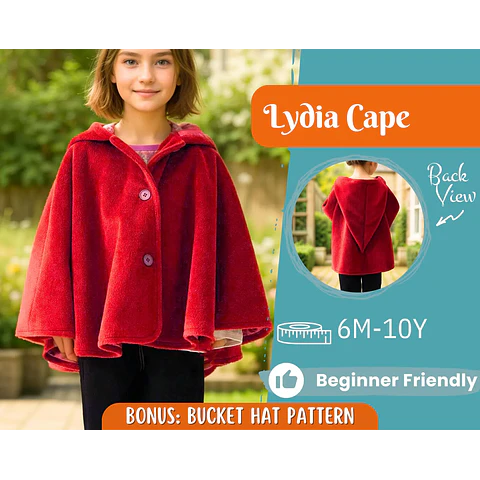 Cape Sewing Pattern for Kids, Capelet Pattern, Kids Pattern, Easy PDF Pattern, Beginner Pattern, Sewing Pattern Toddlers, Jacket Pattern