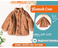 Coat Sewing Pattern for Kids, Girl Coat Pattern, Kids Pattern, PDF Pattern, Beginner Pattern, Sewing Pattern Toddlers, Kids Jacket Pattern