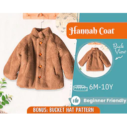Coat Sewing Pattern for Kids, Girl Coat Pattern, Kids Pattern, PDF Pattern, Beginner Pattern, Sewing Pattern Toddlers, Kids Jacket Pattern