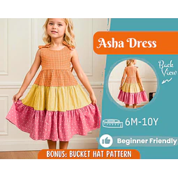 Dress Sewing Pattern for Kids, Dress Pattern, Kids Pattern, Long Dress Pattern, Beginner Pattern, Sewing Pattern Toddlers, PDF Pattern