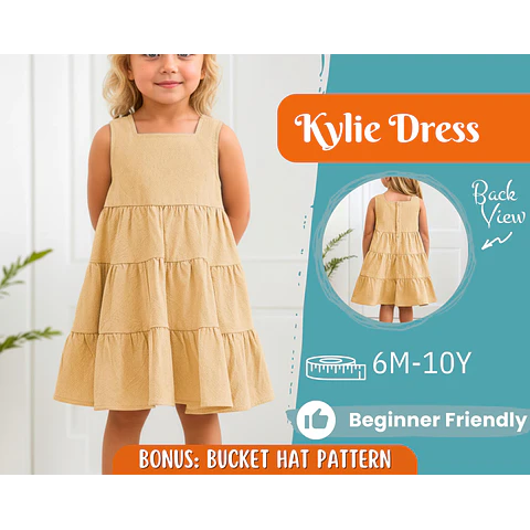 Dress Sewing Pattern for Kids, Dress Pattern, Kids Pattern, Girl Dress Pattern, Beginner Pattern, Sewing Pattern Toddlers, PDF Pattern