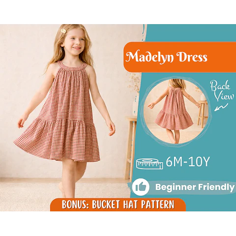 Dress Sewing Pattern for Kids, Dress Pattern, Kids Pattern, Girl Dress Pattern, Beginner Pattern, Sewing Pattern Toddlers, PDF Pattern