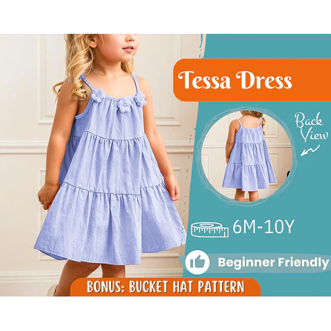 Dress Sewing Pattern for Kids, Dress Pattern, Kids Pattern, Summer Dress Pattern, Beginner Pattern, Sewing Pattern Toddlers, Baby Pattern
