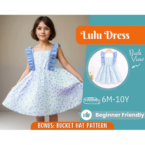Dress Sewing Pattern for Kids, Dress Pattern, Kids Pattern, Summer Dress Pattern, Beginner Pattern, Sewing Pattern Toddlers, Baby Pattern