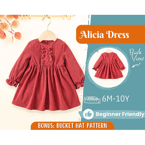 Dress Sewing Pattern for Kids, Dress Pattern, Kids Pattern, PDF Pattern, Beginner Pattern, Sewing Pattern Toddlers, Girl Dress Pattern