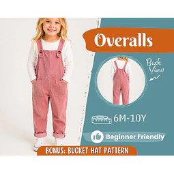 Overalls Sewing Pattern for Kids, Overalls Pattern, Kids Pattern, Jumpsuit Pattern, Beginner Pattern, Sewing Pattern Toddlers, Baby Pattern