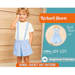 Suspender Shorts Sewing Pattern, Shorts Pattern, Kids Pattern, Sewing Pattern, Beginner Pattern, Sewing Pattern Toddlers, Boy Sewing Pattern