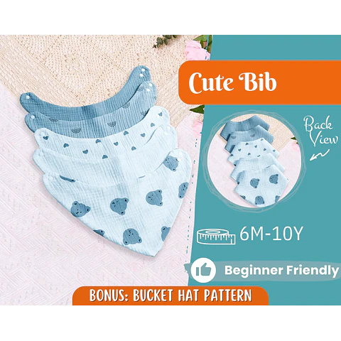 Baby Bib Sewing Pattern for Kids, Bib Pattern, Kids Pattern, Baby Bib, Beginner Pattern, Sewing Pattern Toddlers, Baby Pattern, PDF Pattern