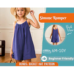 Romper Sewing Pattern for Kids, Overalls Pattern, Kids Pattern, Romper Pattern, Beginner Pattern, Sewing Pattern Toddlers, Jumpsuit Pattern