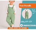 Overalls Sewing Pattern for Kids, Overalls Pattern, Kids Pattern, Jumpsuit Pattern, Beginner Pattern, Sewing Pattern Toddlers, Baby Pattern